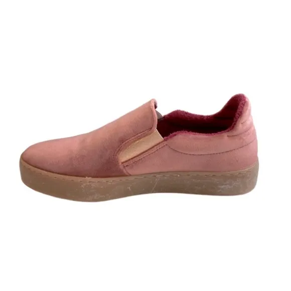 Boden Slip On Velvet Trainers Loafers Dusty Rose Pink Size 7 NWOB