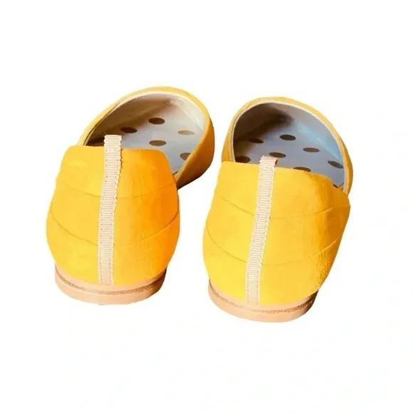 BODEN | Women's Henrietta Suede Pointed Toe D'Orsay Yellow Flats Size 38.5