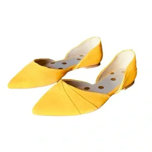 BODEN | Women's Henrietta Suede Pointed Toe D'Orsay Yellow Flats Size 38.5