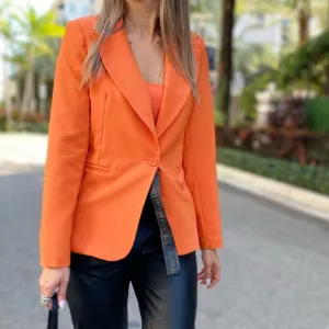 Bold Orange Blazer – Made in Italy