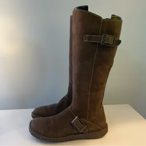 Born Brown Leather w Tan Leather Interior Knee High Boots 7.5