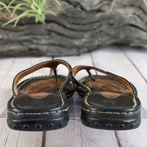 Born Leather T-Strap Thong Sandals Flip Flops