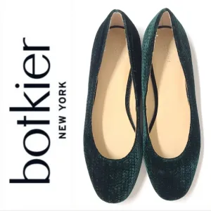BOTKIER NEW YORK Camilla Flat in Emerald Velvet Sz 8 NEW