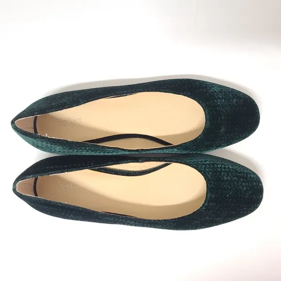 BOTKIER NEW YORK Camilla Flat in Emerald Velvet Sz 8 NEW