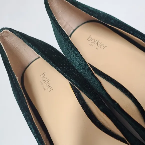 BOTKIER NEW YORK Camilla Flat in Emerald Velvet Sz 8 NEW