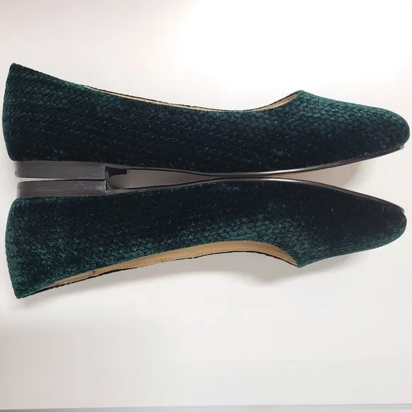 BOTKIER NEW YORK Camilla Flat in Emerald Velvet Sz 8 NEW