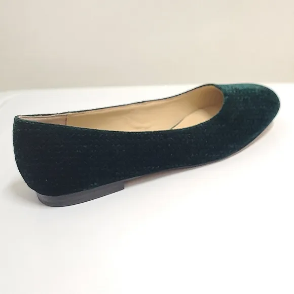 BOTKIER NEW YORK Camilla Flat in Emerald Velvet Sz 8 NEW