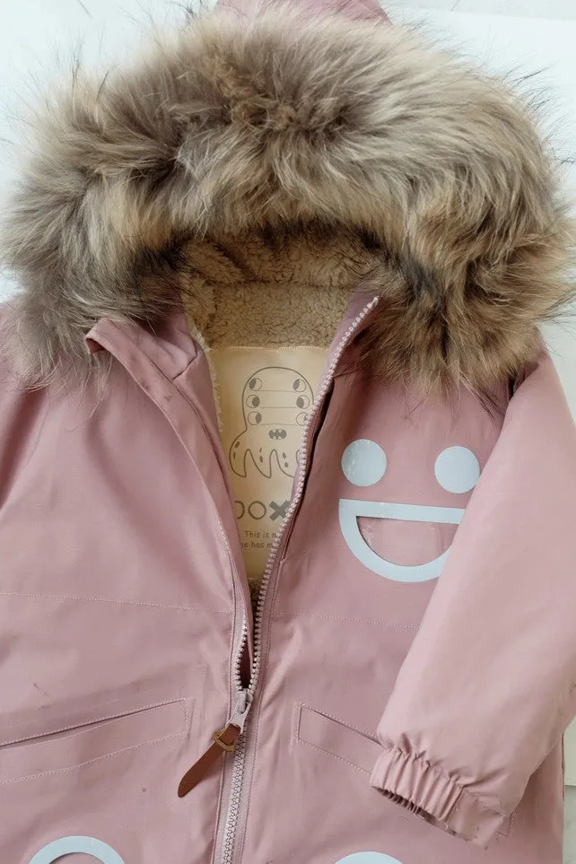 BOXBO WISTITI FLEECE LINED WATERPROOF & SNOWPROOF FUR JACKET DUSTY ROSE PINK