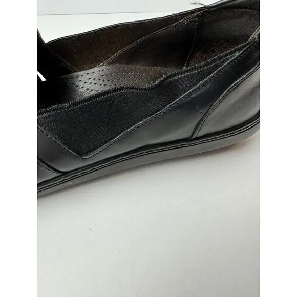 Bragano Mens 9.5 Loafers Black Italian Leather Weave Slip On Shoes