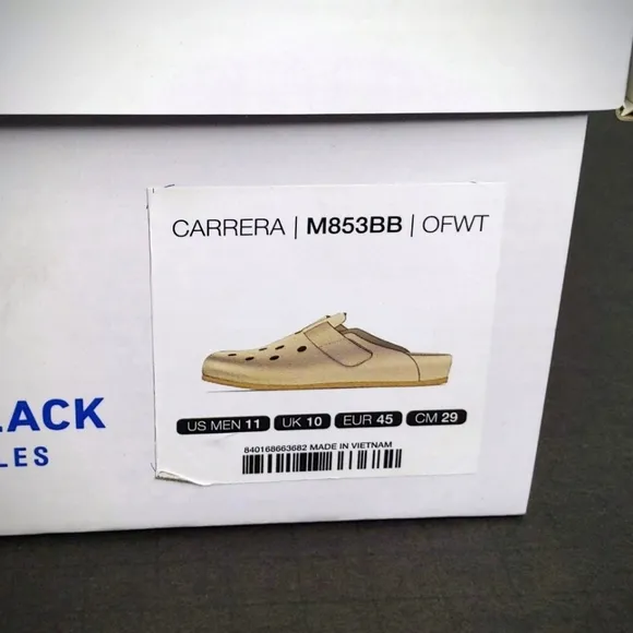 Brandblack Men's Leather Clog Sandals Shoes Carrera Suede Natural Crepe Sole Tan