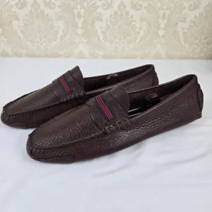Brooks Brothers Size 11 Brown Leather Driving Moccasins Slip On Style Ribbon Dtl