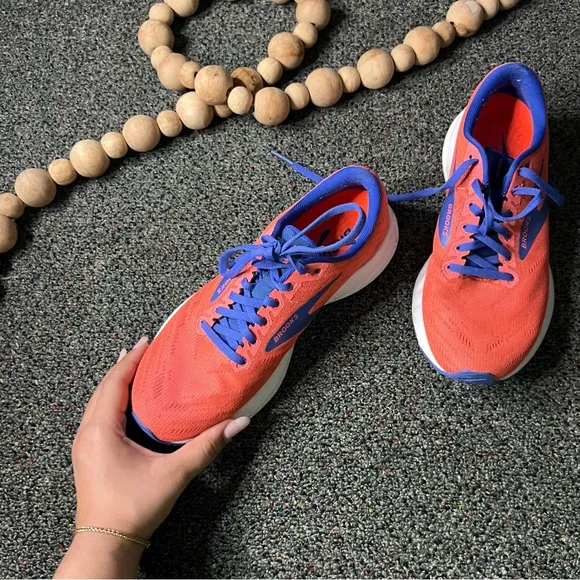 BROOKS Coral Orange &amp; Blue Launch 7 1203221B621 Running Shoes Workout Sneakers 8