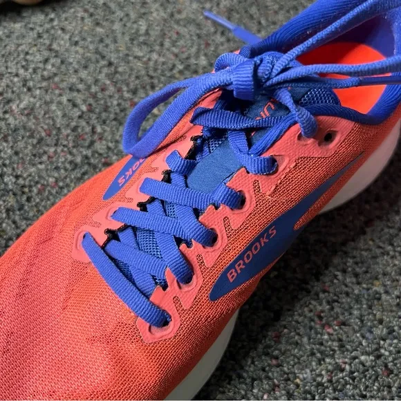BROOKS Coral Orange &amp; Blue Launch 7 1203221B621 Running Shoes Workout Sneakers 8