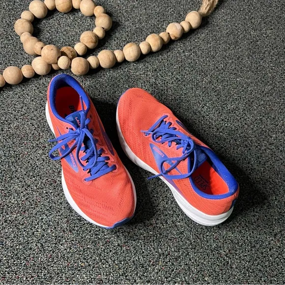 BROOKS Coral Orange &amp; Blue Launch 7 1203221B621 Running Shoes Workout Sneakers 8