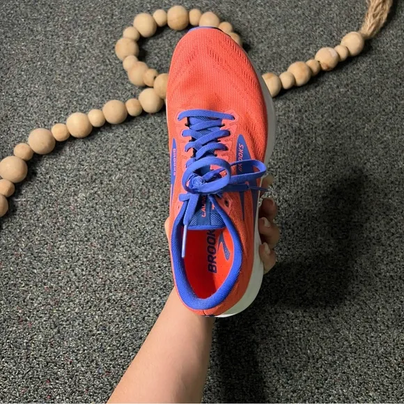 BROOKS Coral Orange &amp; Blue Launch 7 1203221B621 Running Shoes Workout Sneakers 8