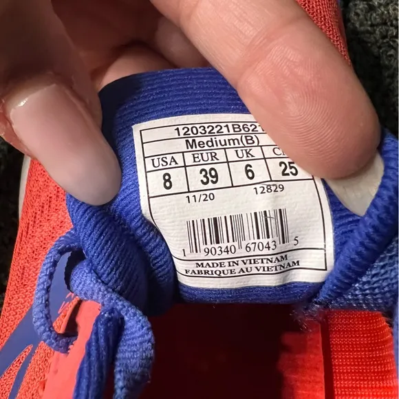 BROOKS Coral Orange &amp; Blue Launch 7 1203221B621 Running Shoes Workout Sneakers 8