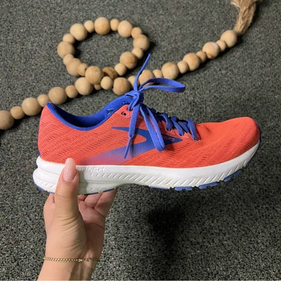 BROOKS Coral Orange &amp; Blue Launch 7 1203221B621 Running Shoes Workout Sneakers 8