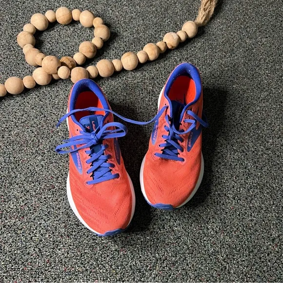 BROOKS Coral Orange &amp; Blue Launch 7 1203221B621 Running Shoes Workout Sneakers 8