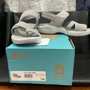 Bzees Gray Sporty Sandals with Cushioned Sole