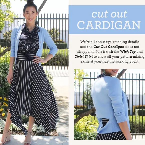 Cabi Striped Navy and White Handkerchief &quot;Twirl&quot; Midi Skirt