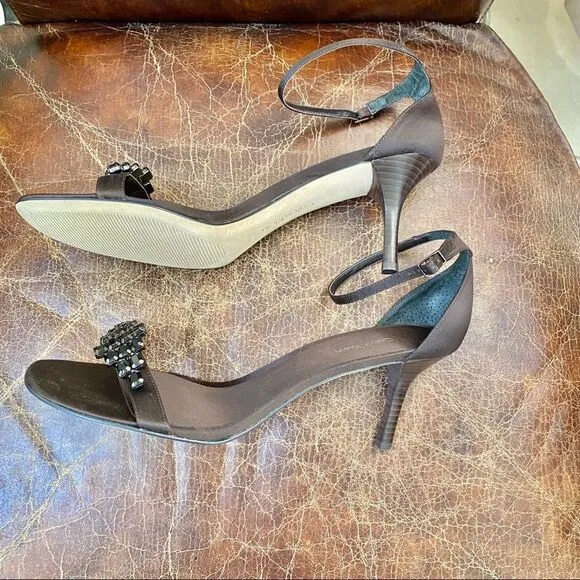 CALVIN KLEIN brown beaded sandals 11