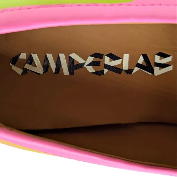 CAMPERLAB Unisex Formal Pink /Green Loafers Shoes... Size 7