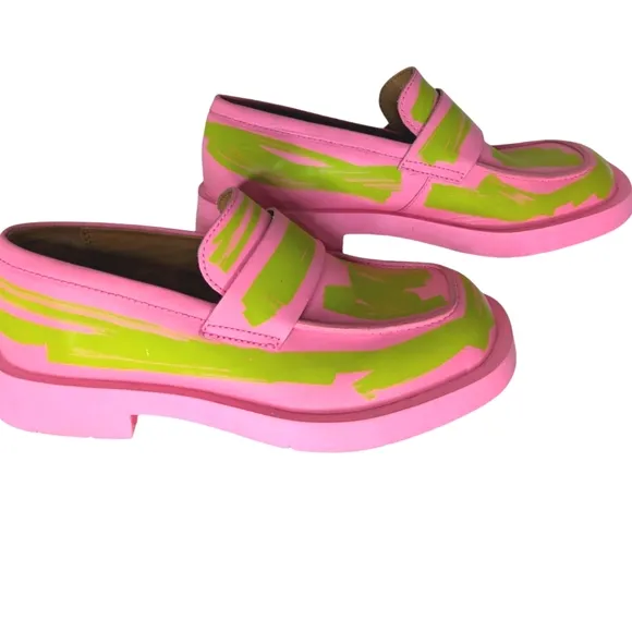 CAMPERLAB Unisex Formal Pink /Green Loafers Shoes... Size 7