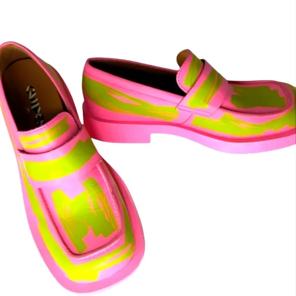 CAMPERLAB Unisex Formal Pink /Green Loafers Shoes... Size 7