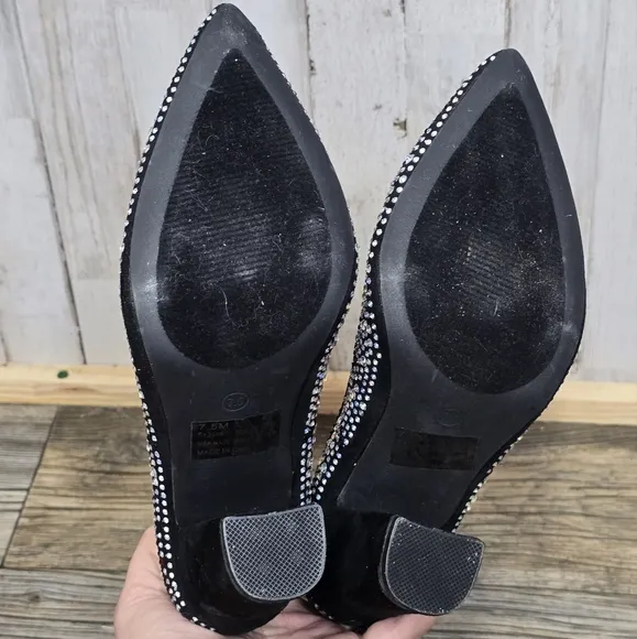 Cape Robbin Beautiful Rhinestone Cowgirl Boots 4&quot; Block Heel Western Black