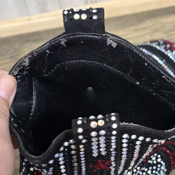 Cape Robbin Beautiful Rhinestone Cowgirl Boots 4&quot; Block Heel Western Black