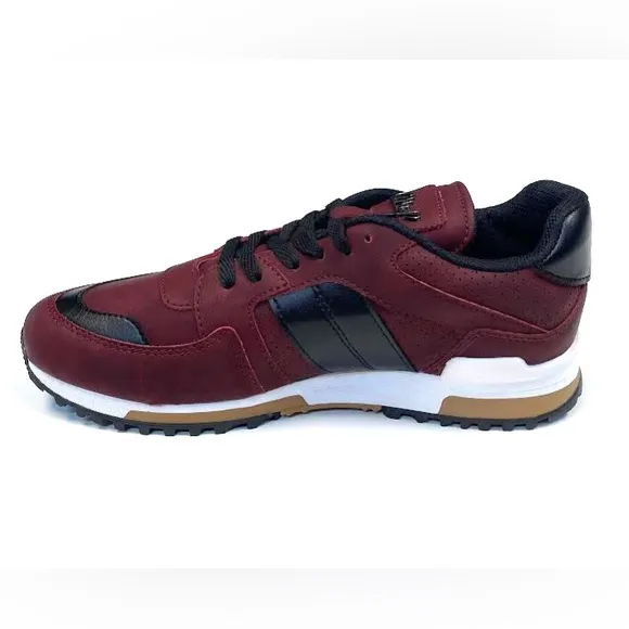 Cash Money Paris Low Top Runner Sneaker CMS215 Bordeaux, Burgundy,  Black