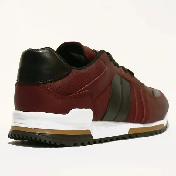 Cash Money Paris Low Top Runner Sneaker CMS215 Bordeaux, Burgundy,  Black