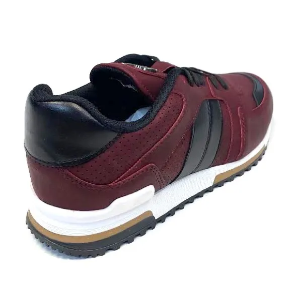 Cash Money Paris Low Top Runner Sneaker CMS215 Bordeaux, Burgundy,  Black