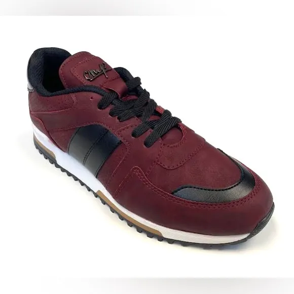 Cash Money Paris Low Top Runner Sneaker CMS215 Bordeaux, Burgundy,  Black