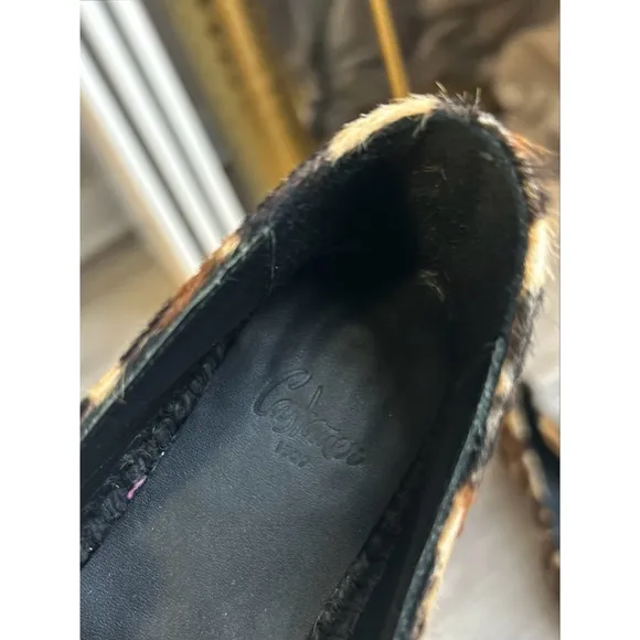 Castaner Cheetah Print Calf Hair Pointy Flat Espadrilles Size 5 Imported Comfy
