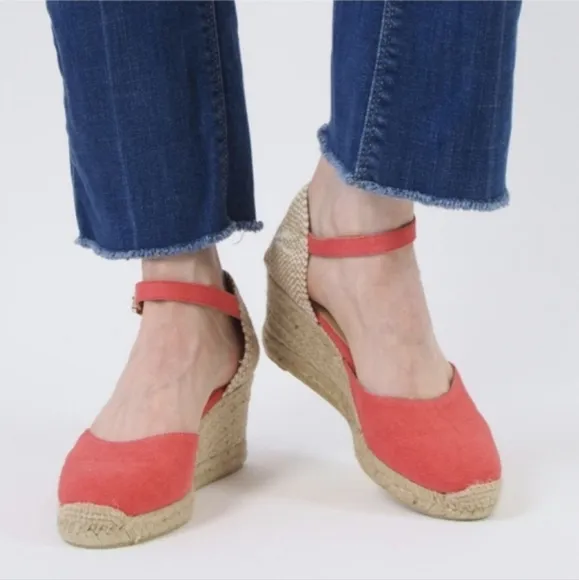 Castaner Red Carol Espadrille Wedge for Women Casual Summer Shoes