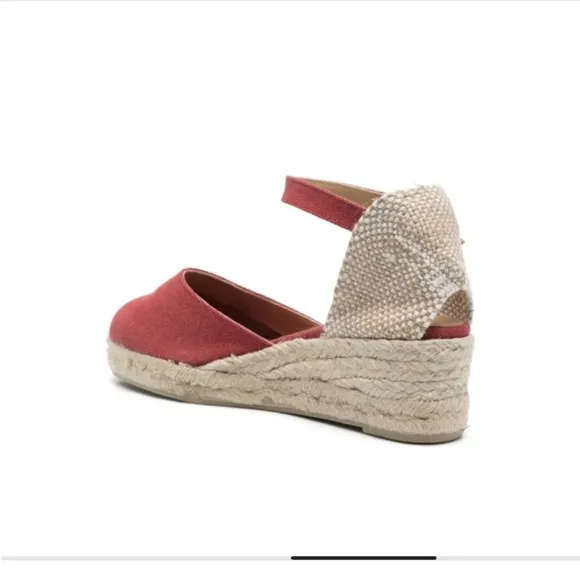 Castaner Red Carol Espadrille Wedge for Women Casual Summer Shoes
