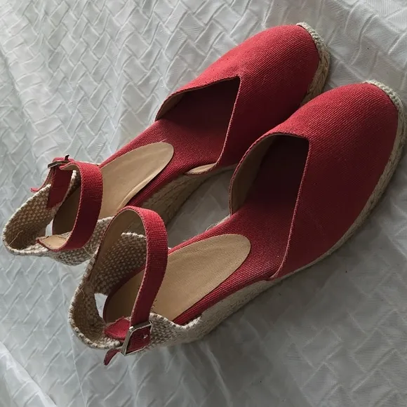 Castaner Red Carol Espadrille Wedge for Women Casual Summer Shoes