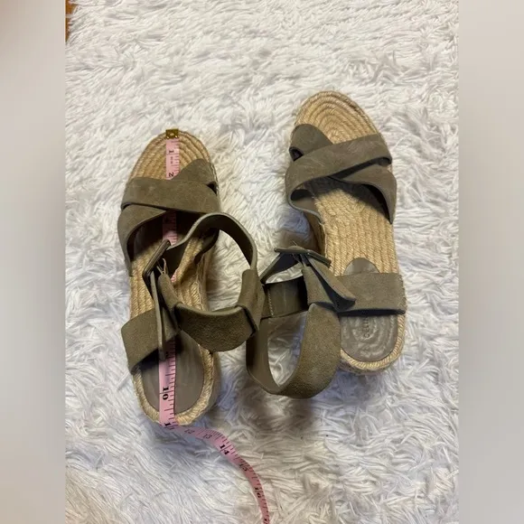 Celine Criss Cross Suede Platform Espadrille Sandal