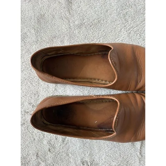 Charix‎ Women's 8/39 Classic Leather Slip On Loafers Camel Quiet Luxury