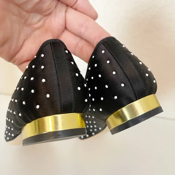 CHARLOTTE OLYMPIA BALLET FLATS black and white polka dots 37