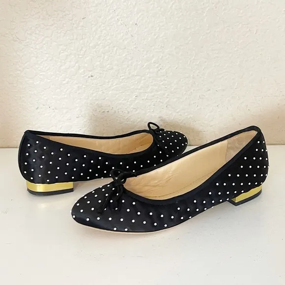 CHARLOTTE OLYMPIA BALLET FLATS black and white polka dots 37