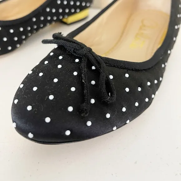 CHARLOTTE OLYMPIA BALLET FLATS black and white polka dots 37