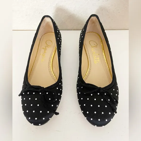 CHARLOTTE OLYMPIA BALLET FLATS black and white polka dots 37