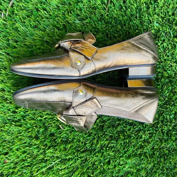 CHLOE Quincy Leather Loafers with Collapsible Heel  Size: 38.5/US 8.5