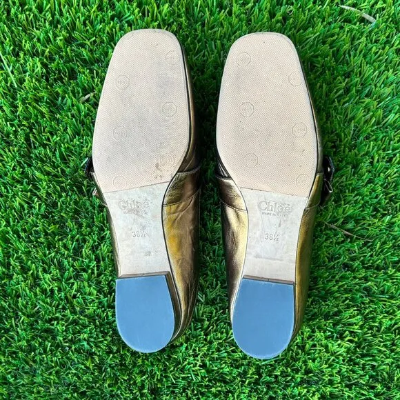 CHLOE Quincy Leather Loafers with Collapsible Heel  Size: 38.5/US 8.5