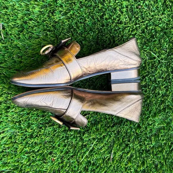 CHLOE Quincy Leather Loafers with Collapsible Heel  Size: 38.5/US 8.5