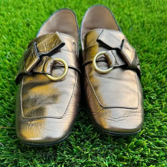 CHLOE Quincy Leather Loafers with Collapsible Heel  Size: 38.5/US 8.5
