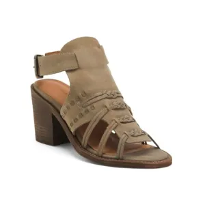 CHOCOLAT BLU Grey Made In Brazil Suede Volcano Heeled Cage Sandals