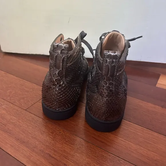 Christian Louboutin Gray Snakeskin Sneakers